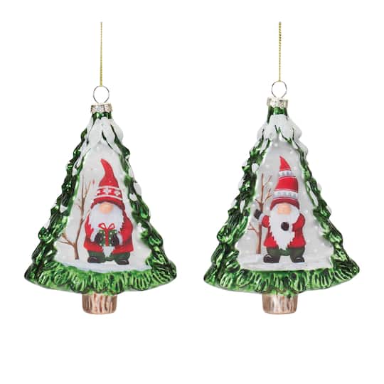 12ct. 6&#x22; Gnome Pine Tree Ornaments